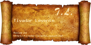 Tivadar Levente névjegykártya